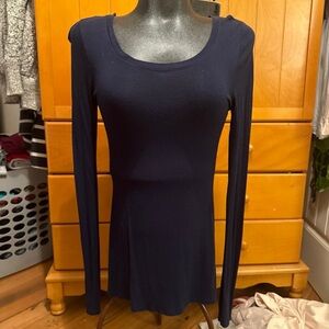 Maurices Navy Blue Long Sleeve Scoop Neck Top XS Soft Stretch Basic
